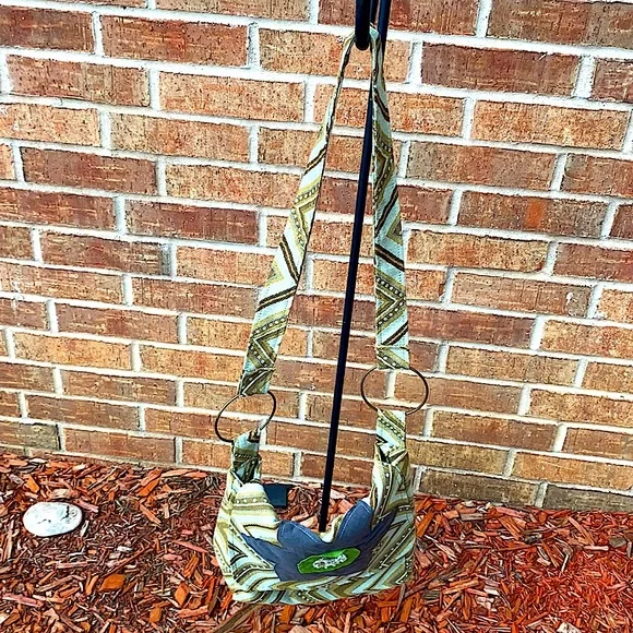 Cherella Blue, green & brown Floral unique crossbody or shoulder handbag - Picture 3 of 11